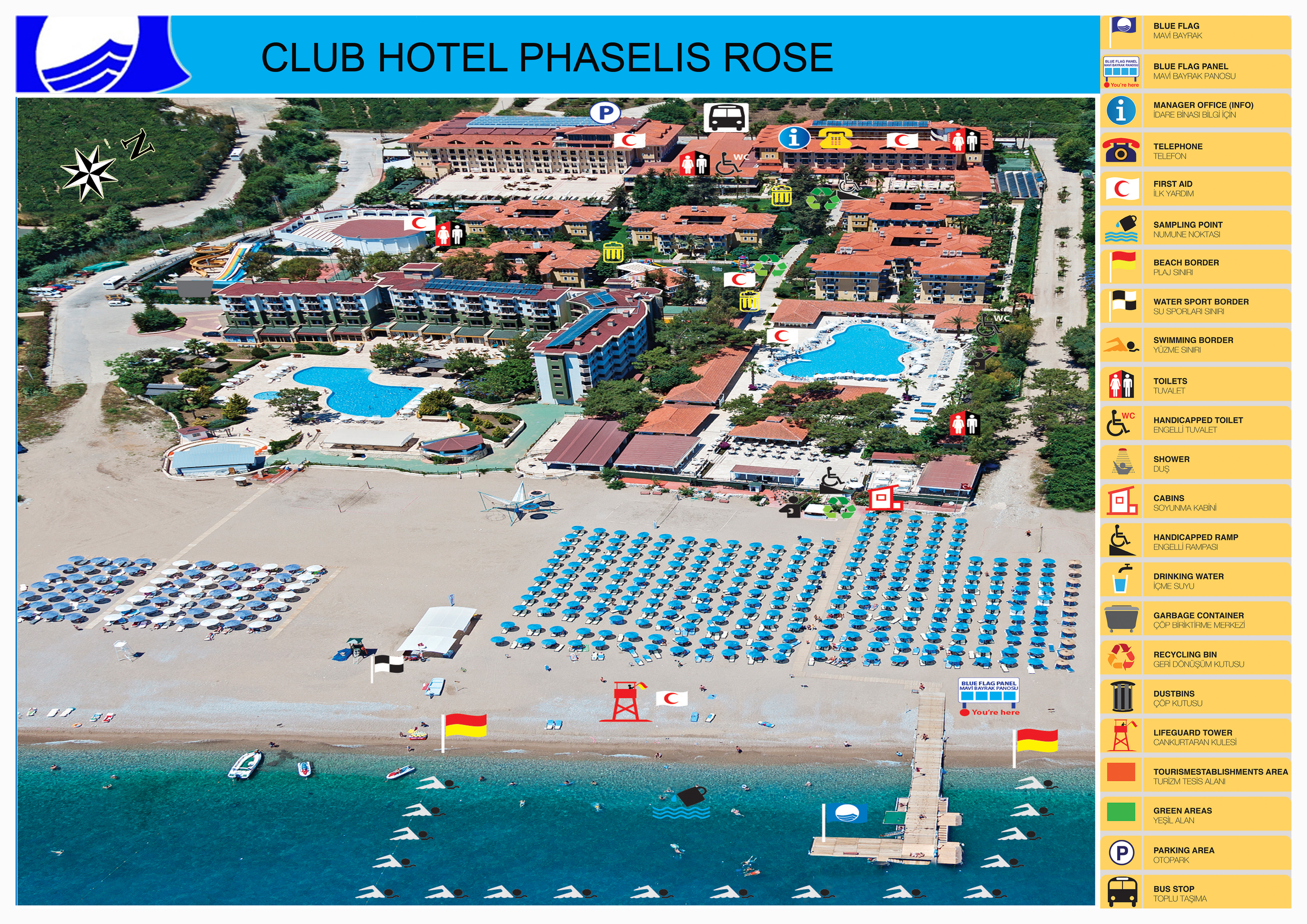 Club Hotel Phaselis Rose схема отеля